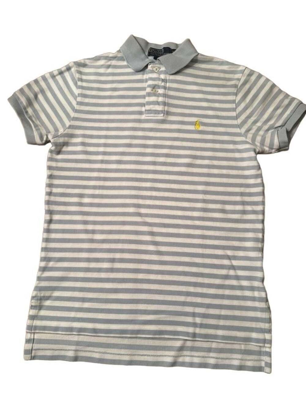 Polo Ralph Lauren Custom Fit Blue White Striped Polo Shirt Size S h1564